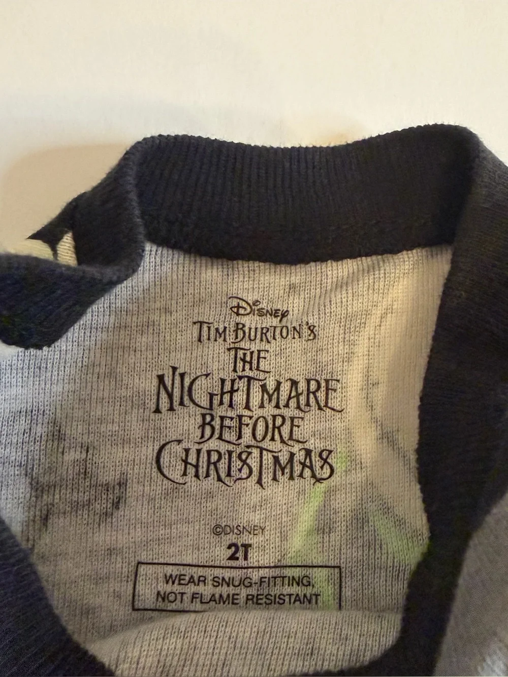 Disney Nightmare Before Christmas Jack Skellington Glow in Dark Pajamas 2T NWT